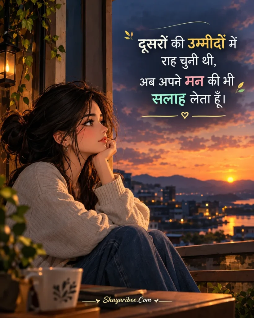 Aesthetic anime girl Khud Ke Liye Shayari Poster