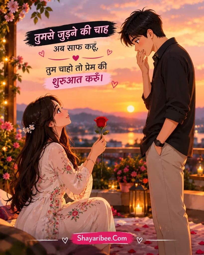 Aesthetic Anime Girl Boy Proposal Scene Romantic Hindi Shayari