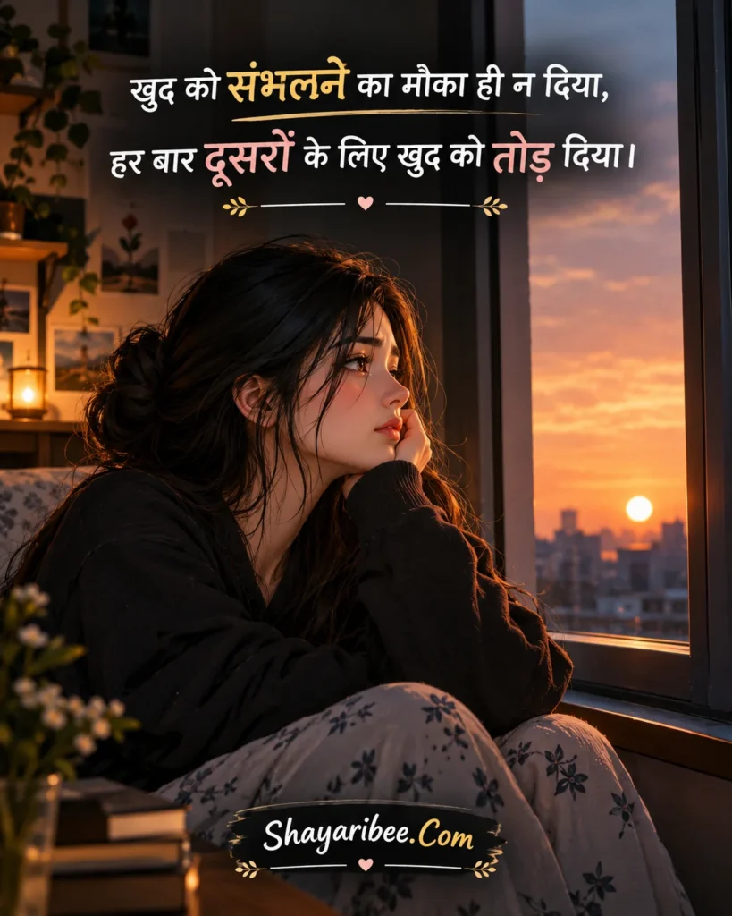 Sad Girl Shayari Poster With Emotional Hindi Quotes