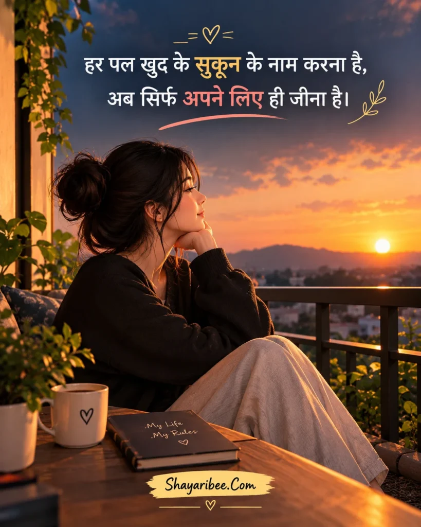Self Love Shayari Girl Aesthetic Poster Hindi Quote